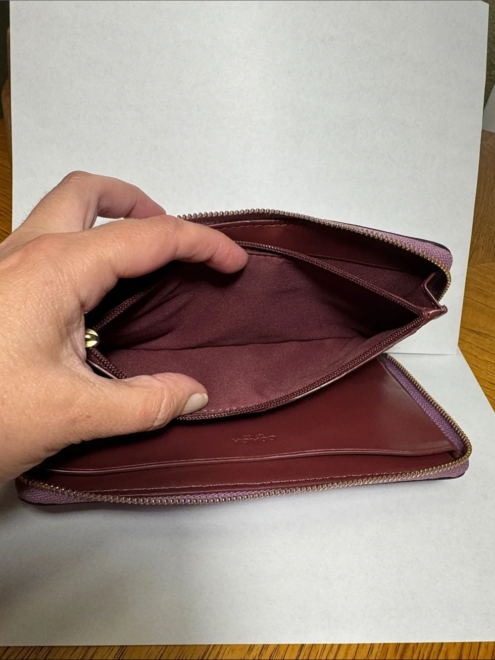 Coach Large Leather Signature Perforated Phone Wallet